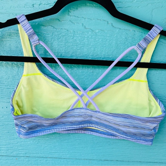LULULEMON FREE TO BE YOGA SPORTS BRA PURPLE CHARTREUSE SIZE 8 - Picture 5 of 5